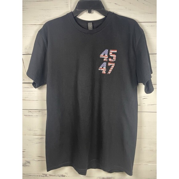 Jesus Is My Savior Trump Is My President 45 47 Patriotic USA Flag T-Shirt L - Picture 1 of 6